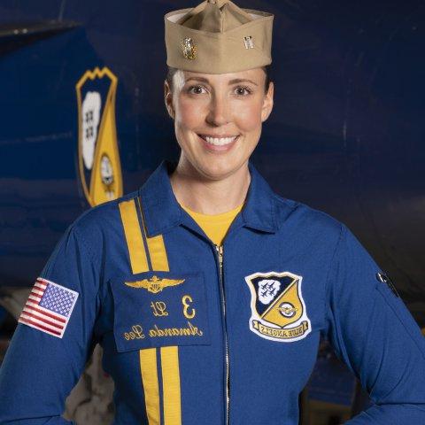 Lt. Amanda Lee, ODU Alumn and the first woman demonstration pilot for the Blue Angels.